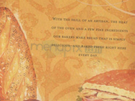 Panera Bread menu