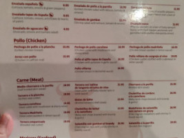 Tapas De Espana menu