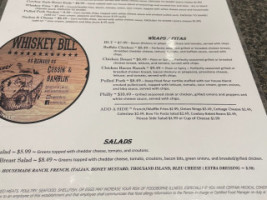 Whiskey Bill's Saloon And Liquor Emporium, Llc menu