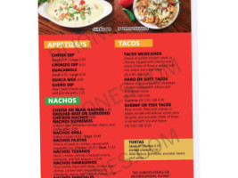 South Mexico menu