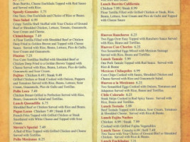 Blue Agave's Mexican Grill menu