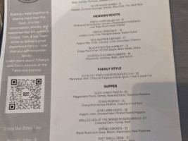 Roots Southern Table menu