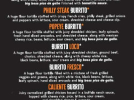 Big Boss Burritos menu