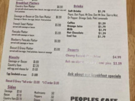 People's Cafe menu