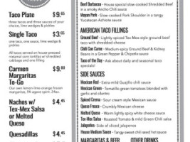 Carmen Tacos menu