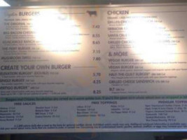 Elevation Burger menu