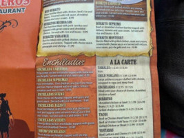 Los Vaqueros Mexican menu