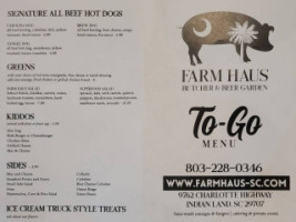 Farm Haus Butcher Beer Garden menu