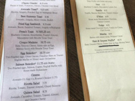 The Nest Cafe menu