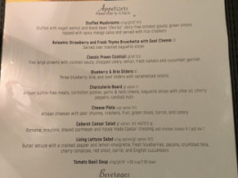 Oregon Cabaret Theatre menu