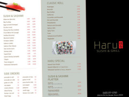 Haru Sushi menu