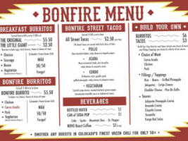 Bonfire Burritos menu