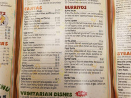 La Fiesta Mexican menu