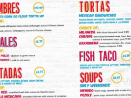 Taco Libre menu