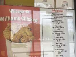 Williams Chicken menu