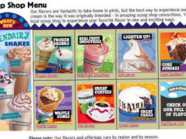 Ben Jerry's menu