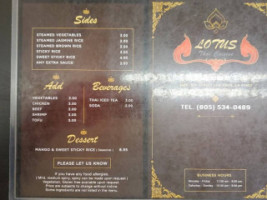 Lotus Thai Cuisine menu