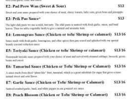 Taste Of Asia menu