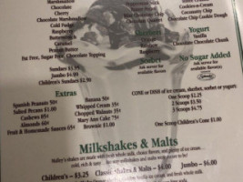 Malley's Chocolates menu