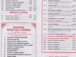 Lee's China Buffet menu