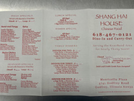 Shang Hai House Chinese Food menu