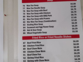 Chopsticks Chinese Fast Food menu