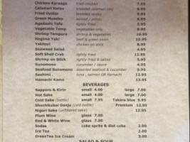 Bay Sushi menu