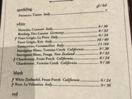 Formaggio's Bistro Wine menu