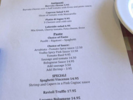 Pasta Fresca menu