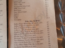 Union Whiskey menu