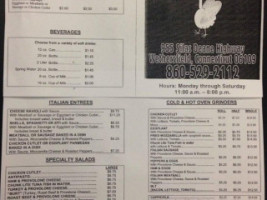 Wethersfield Pizza House menu