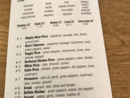 Gino's Pizza menu