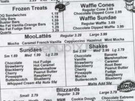 Dairy Queen menu