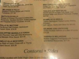 Oliva Trattoria menu