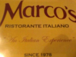 Marco's menu