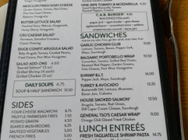 Cru Cafe menu