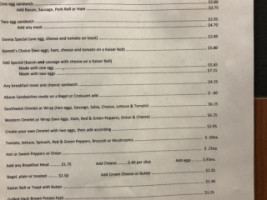 Berwyn Bistro menu