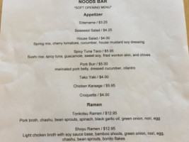 Noods menu