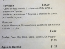 Fritanga Nicaraguense La Carreta menu