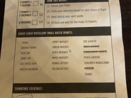 Ghost Coast Distillery menu