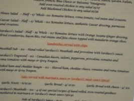 Ca Sarducci's Pizzeria menu