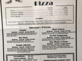 Studebaker's Pizza menu