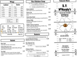 R.p. Mcmurphy's menu