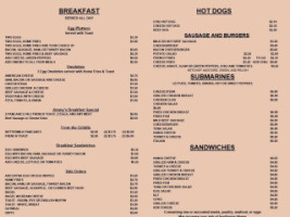 Jimmy The Hot Dog King menu