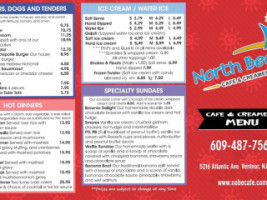 North Beach Cafe Creamery menu