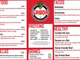 Sabor Latin Street Grill menu