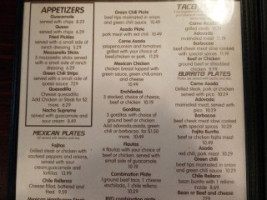 Alma's menu