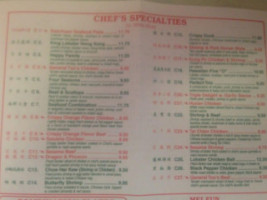 Panda House Chinese menu