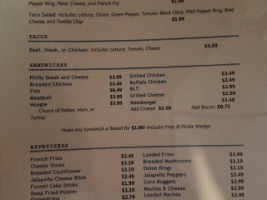 Blue Goose Inn menu