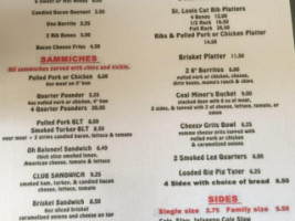 Coal Creek Smokehouse Bbq menu